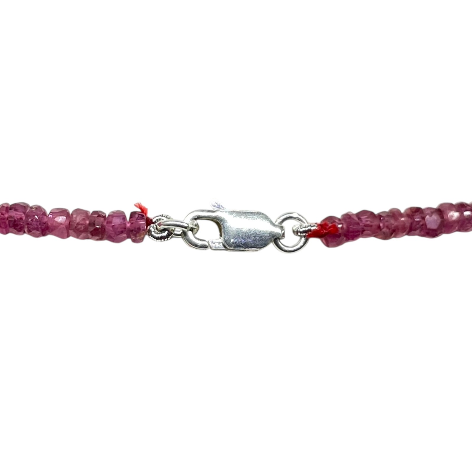 18 Inch Natural Mozambique Ruby Necklace 3-4.5mm Faceted Beads 925 Silver Clasp