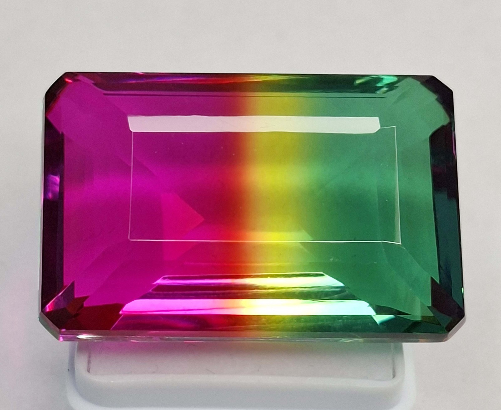 Emerald Cut Natural Tourmaline Multi Colour 91-93 Ct Loose Gemstone RK1112