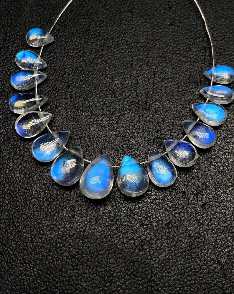 AAAAAA Rainbow Moonstone Gorgeous Blue Fire Briolettes,Pear size 4×6 to 6×9.50