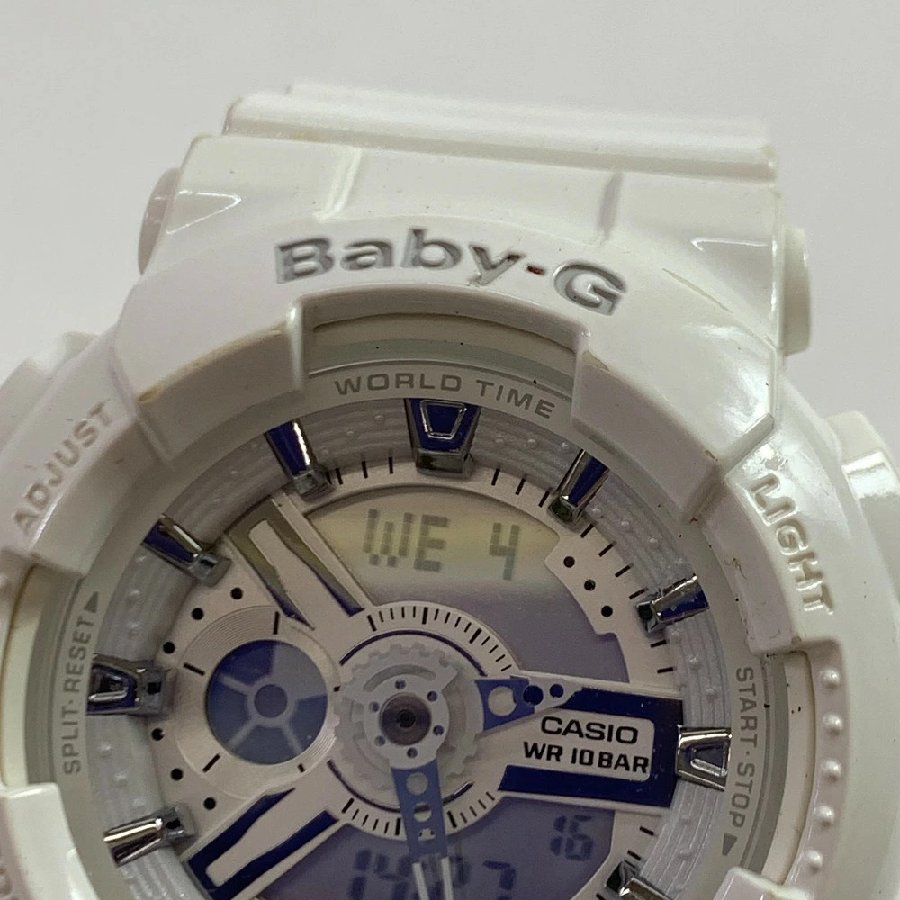 04w6224 Used CASIO BABY G Baby G BA 110 Quartz Wristwatch Analog Digital White H