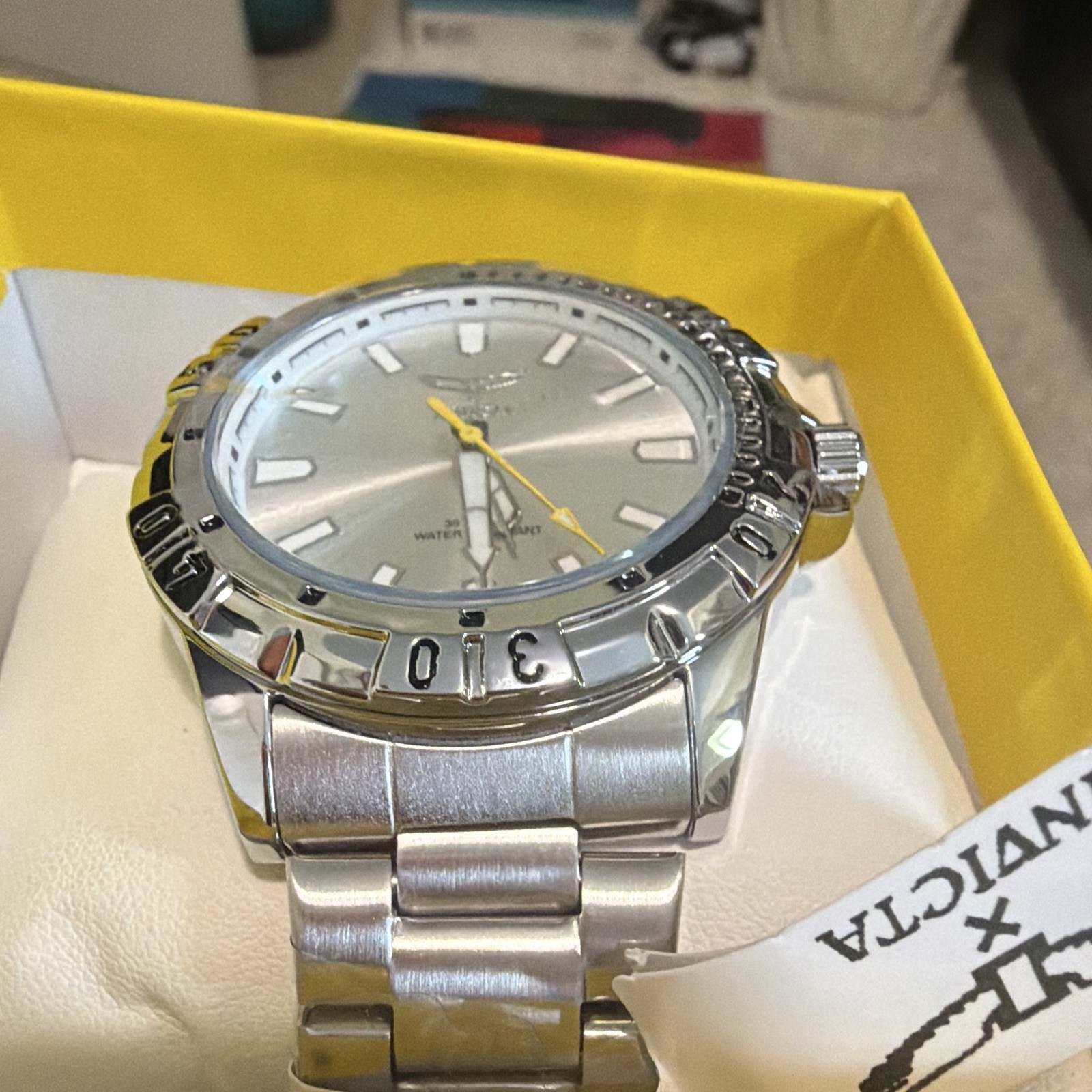 Invicta I-Force Quartz Silver Sunburst Dial 44-47.9mm Two-Tone SS w/ Box