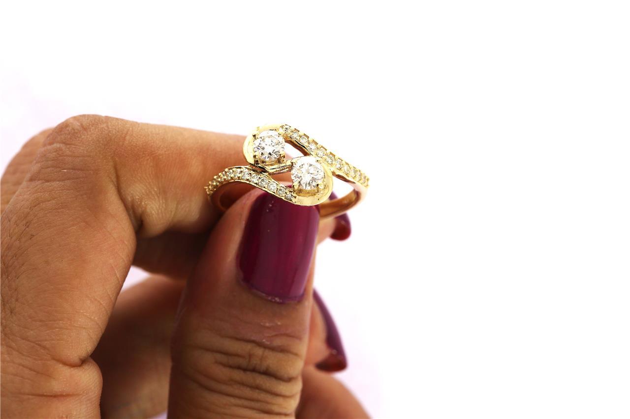 Lab Grown Diamond 14K Gold Forever Us Two Stone Ring VS F 1.00 Ct Prong Setting