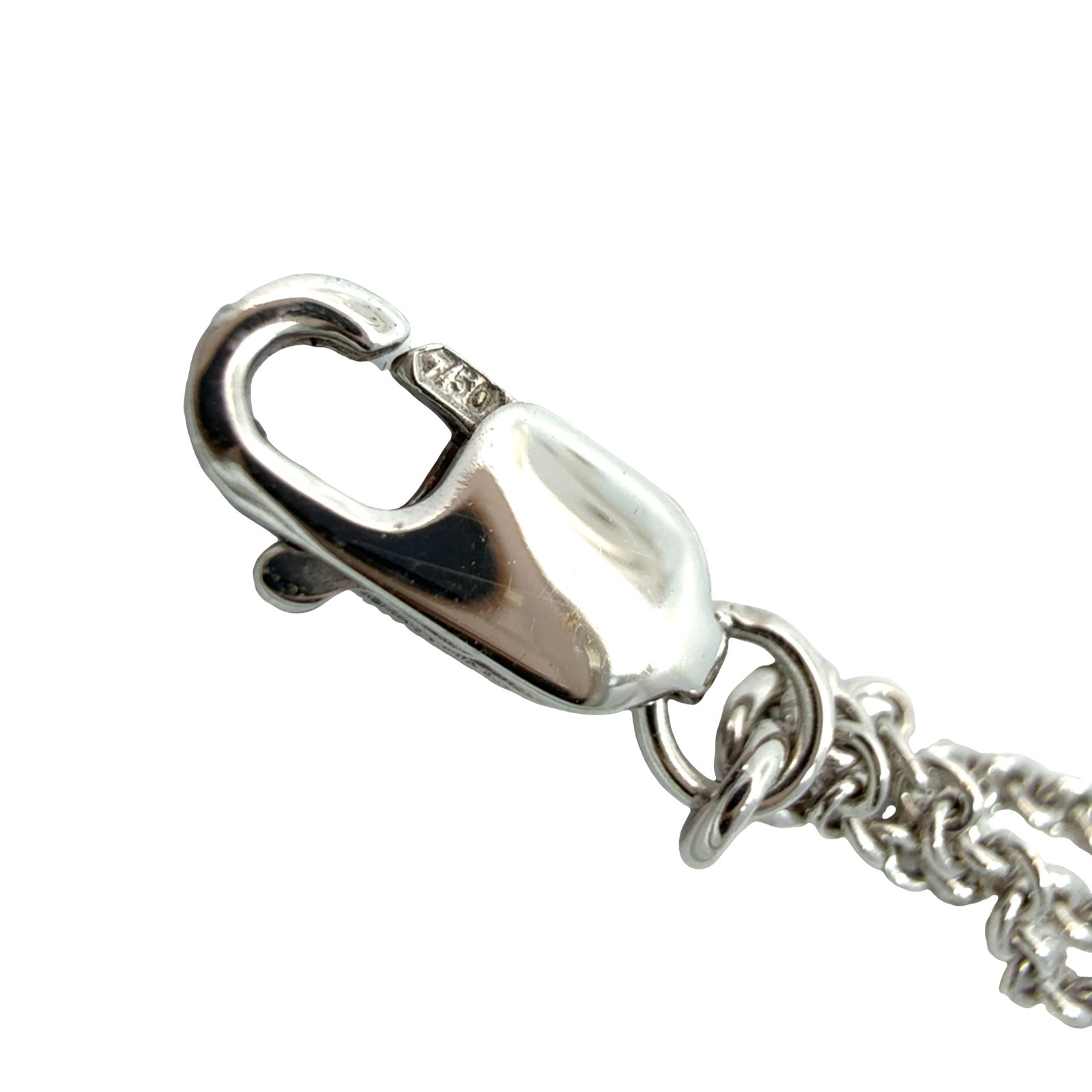 18k White Gold Multi-Strand 0.23cttw Diamond Station Chain Bracelet 7″