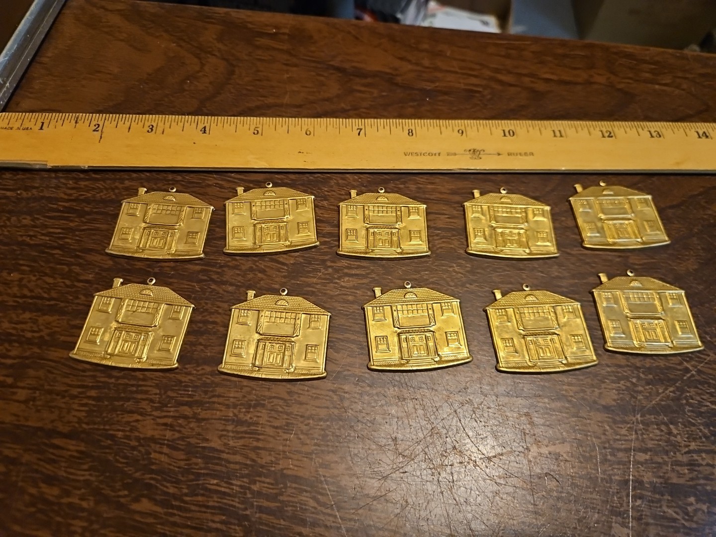 Lot Of 10 Large House MCM France Vintage 60s Brass Stampings Findings Jewelry