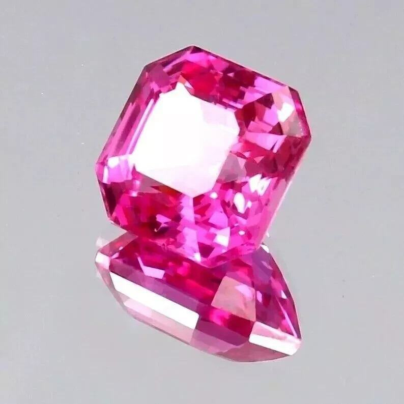 11.70 Ct+ Natural Flawless Pink Sapphire Asscher Cut Loose Certified Gemstone