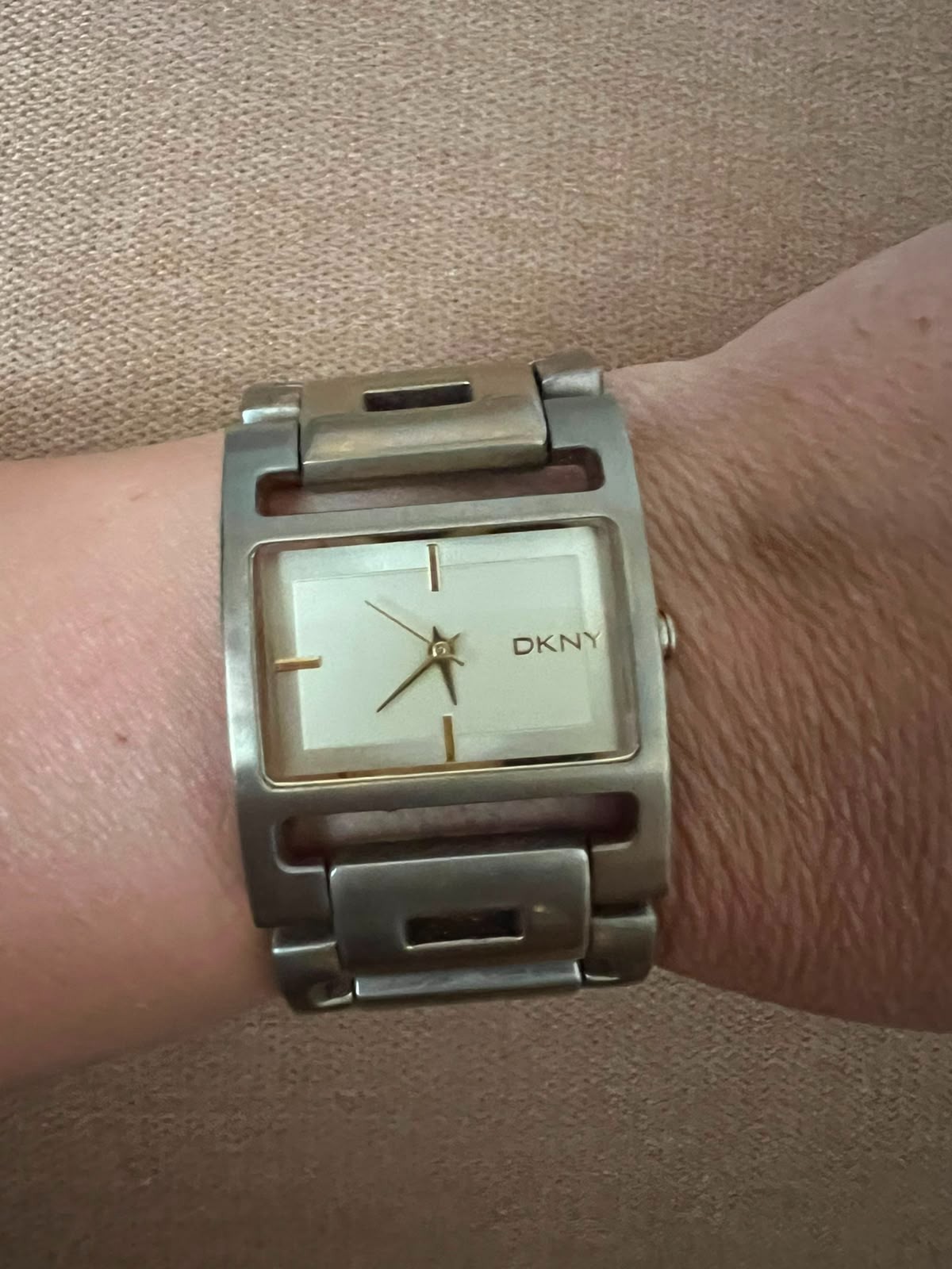 DKNY Women’s Y2K Bracelet Watch Rectangular Bronze Tone Quartz Working