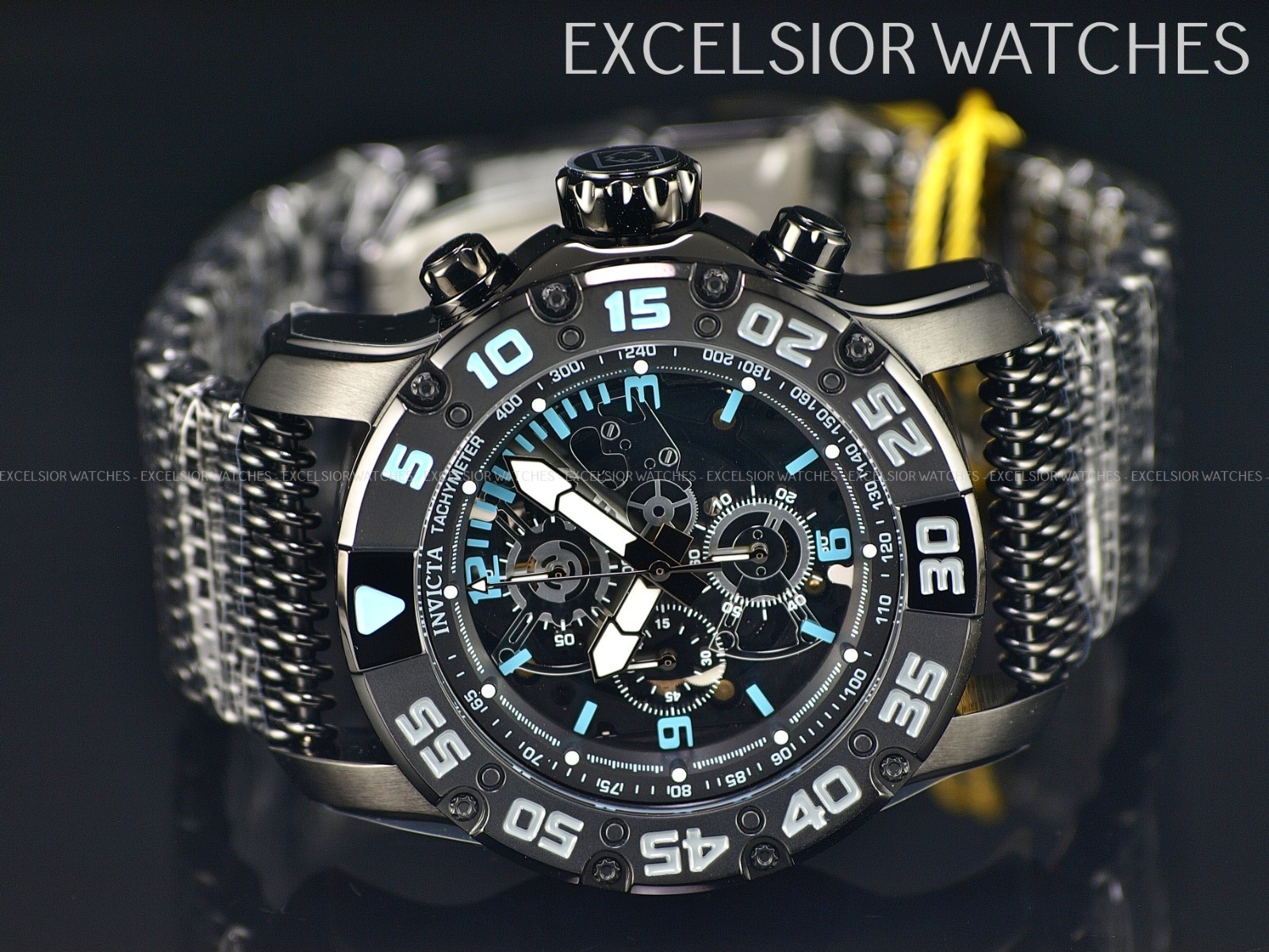 Invicta RACING JM LIMITED EDITION Chronograph Quartz Stinless Mesh BLACK Watch