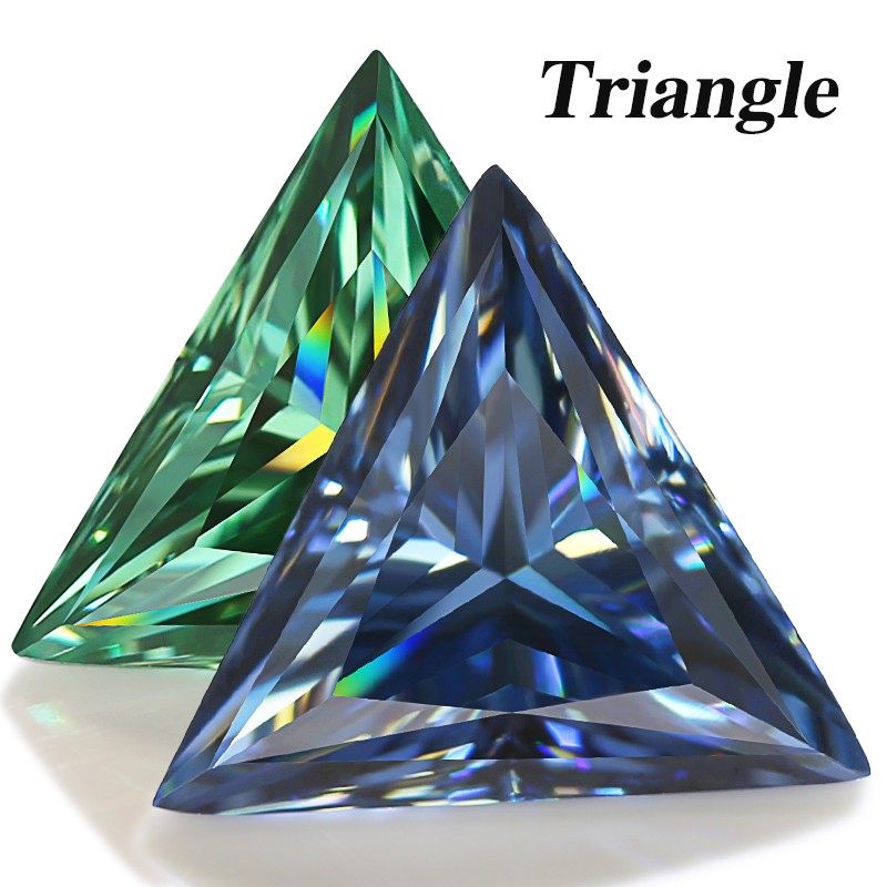 (Never Fade) Loose Moissanite Stones Triangle All Color Gems for Jewelry Making