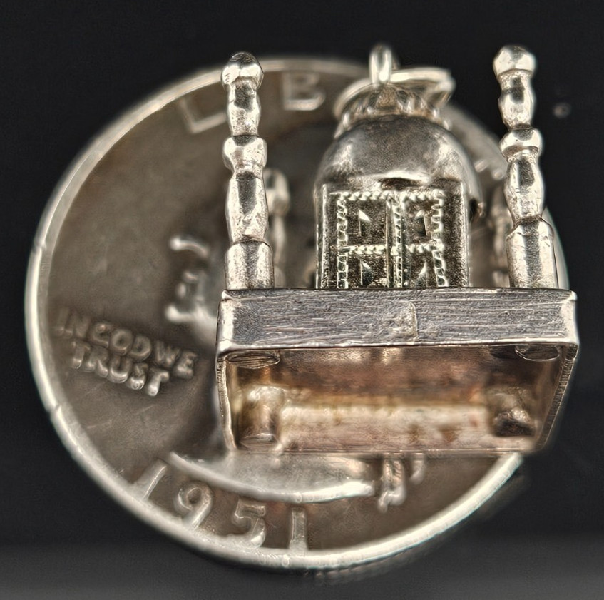 Sterling Silver TAJ MAHAL Charm Pendant Indian 3D Temple Vintage