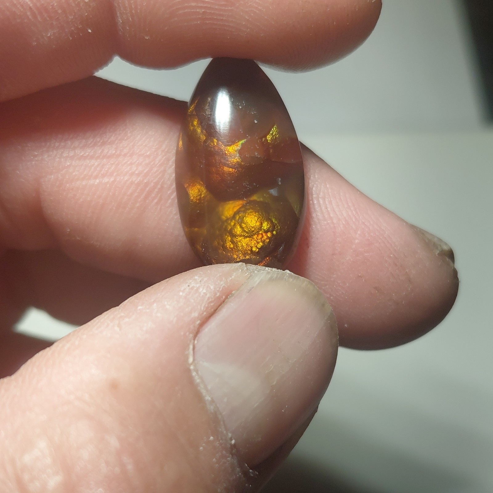 Fire Agate Polished Cabochon Multi Colored Loose Gemstone 1pc