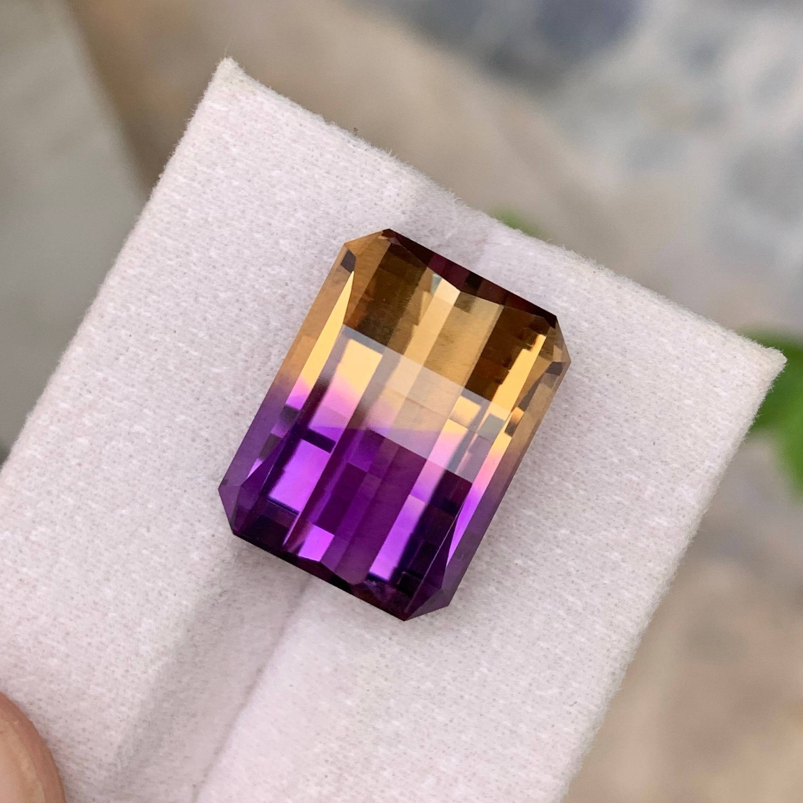 Natural Ametrine 22.46 Ct Pixel Cut Loupe Clean Bolivia Untreated Gemstone
