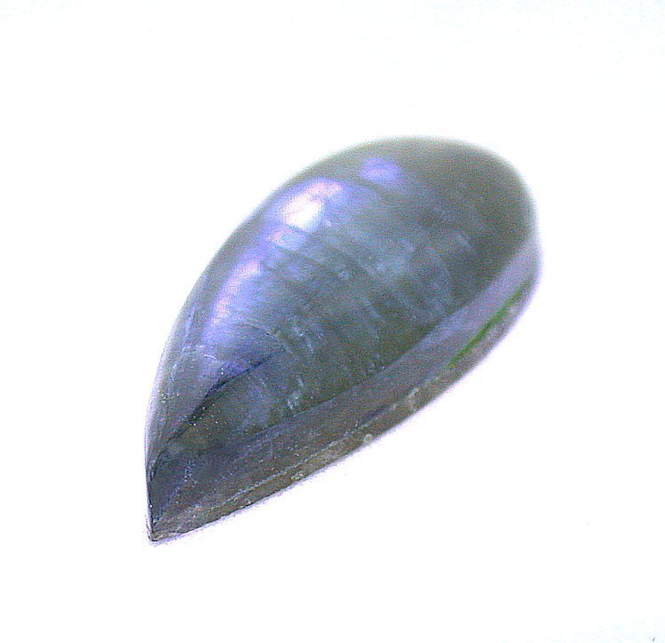 ONE 18mm x 10mm Custom Cut Highdome Pear Doublet Blue Quartz Labradorite Cab Gem