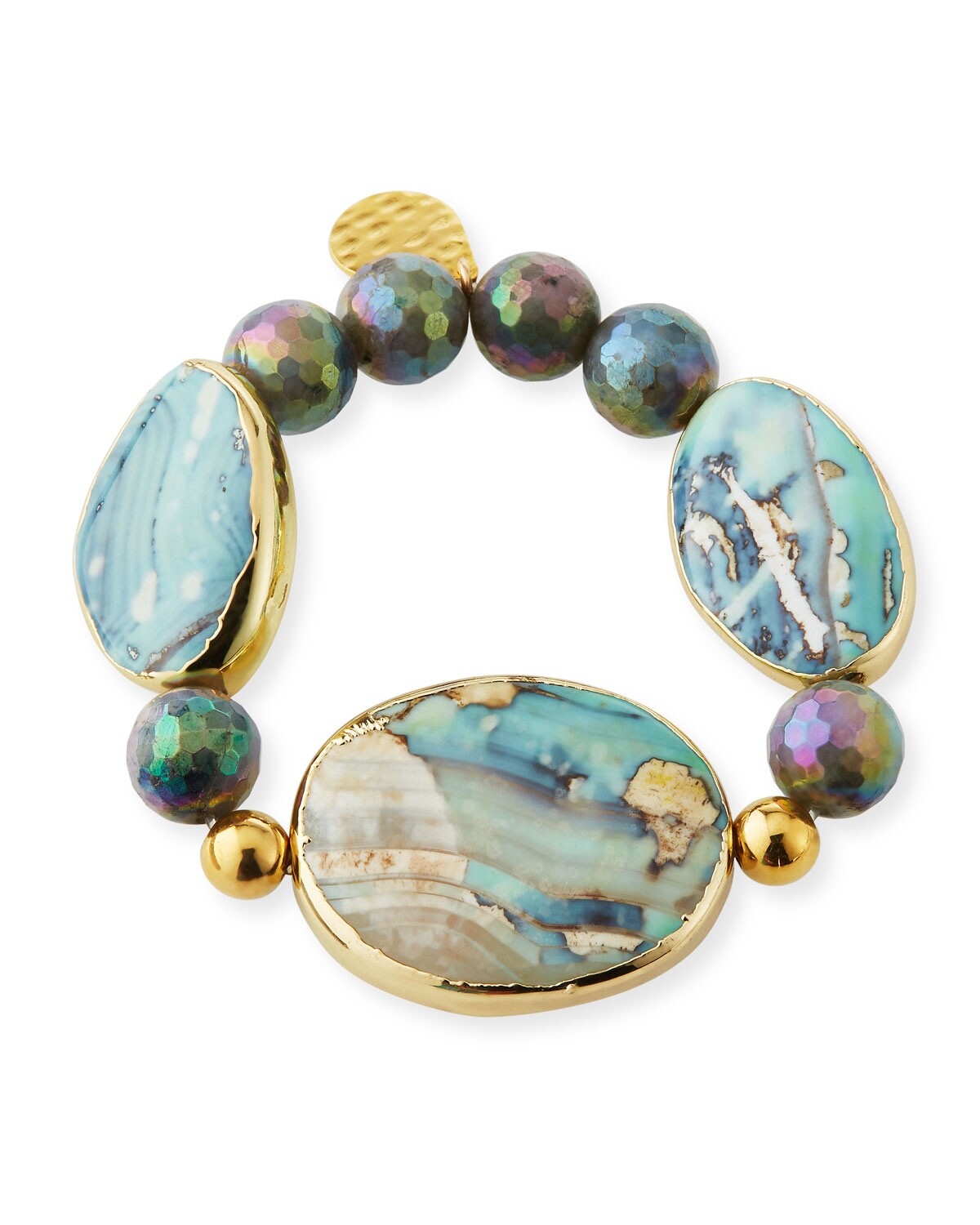 Devon Leigh Multihued Stone & Bead -Stretch Bracelet – Fits up to 6-1/2 in. NWOT