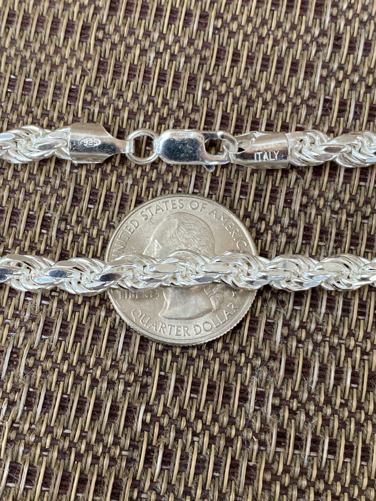 Men’s Rope Chain Real Solid 925 Sterling Silver Necklace 6mm 18″-30″ ITALY MADE