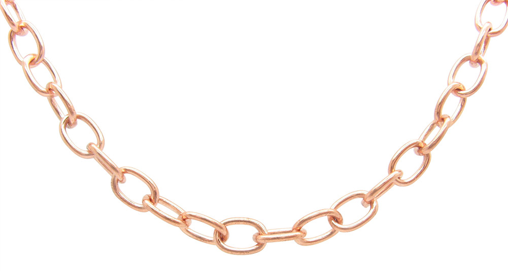 Solid Copper Chain CN627G – 3/16 of an inch wide. Available in 18 to 30 inches.