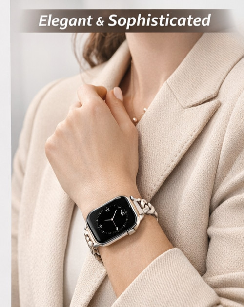 Leather Band Compatible with Apple Watch Band 38/40/41/42/44/45/46/49mm Women