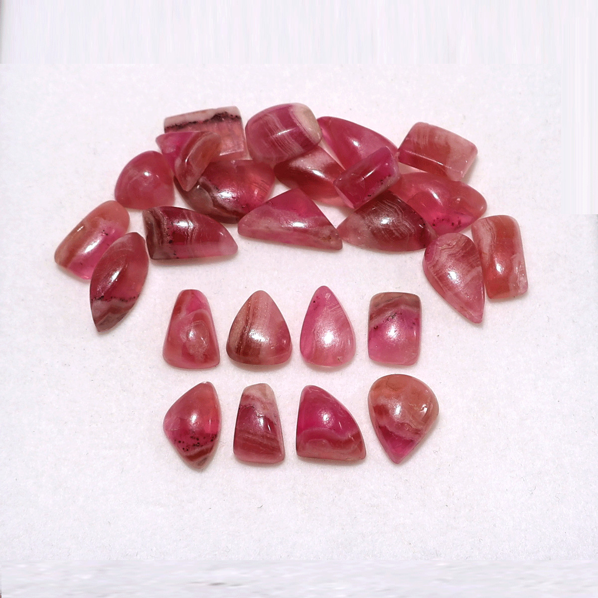 25 PC Blush Wave Cobalt Calcite Cabochons – 8mm-14.7mm – Organic Banding Parcel