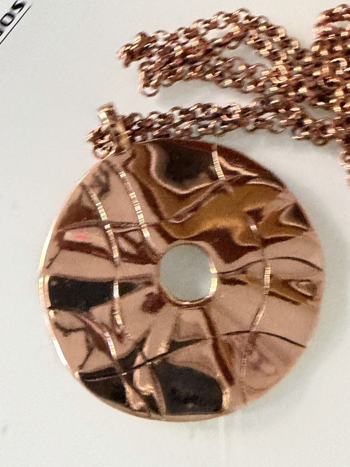 Hillestad Bronze Pendant Necklace Norway Norwegian vtg estate 2891