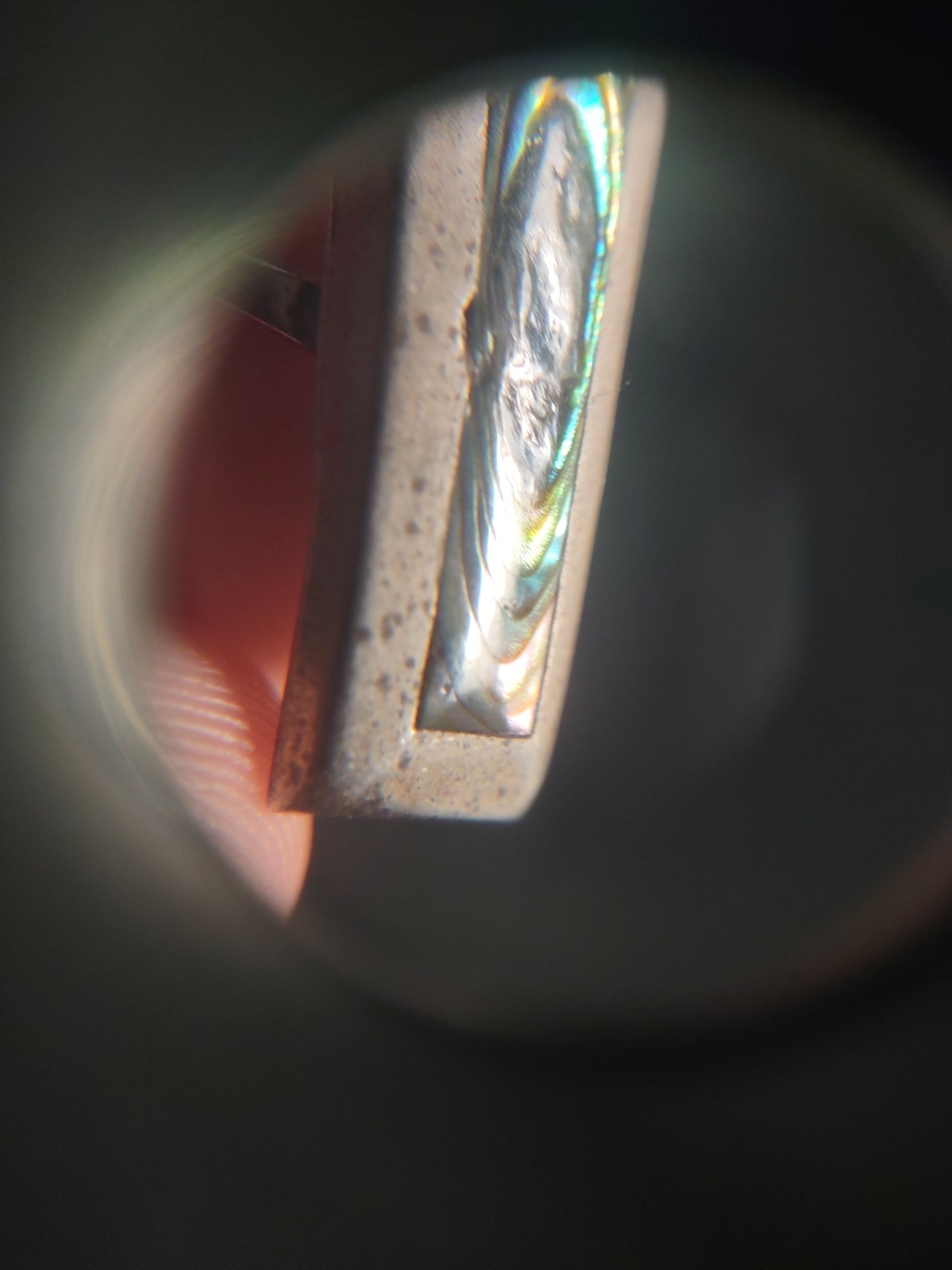 3.2 Grams Size 7.5 Sterling Silver Southwest Abalone Ring Old Pawn