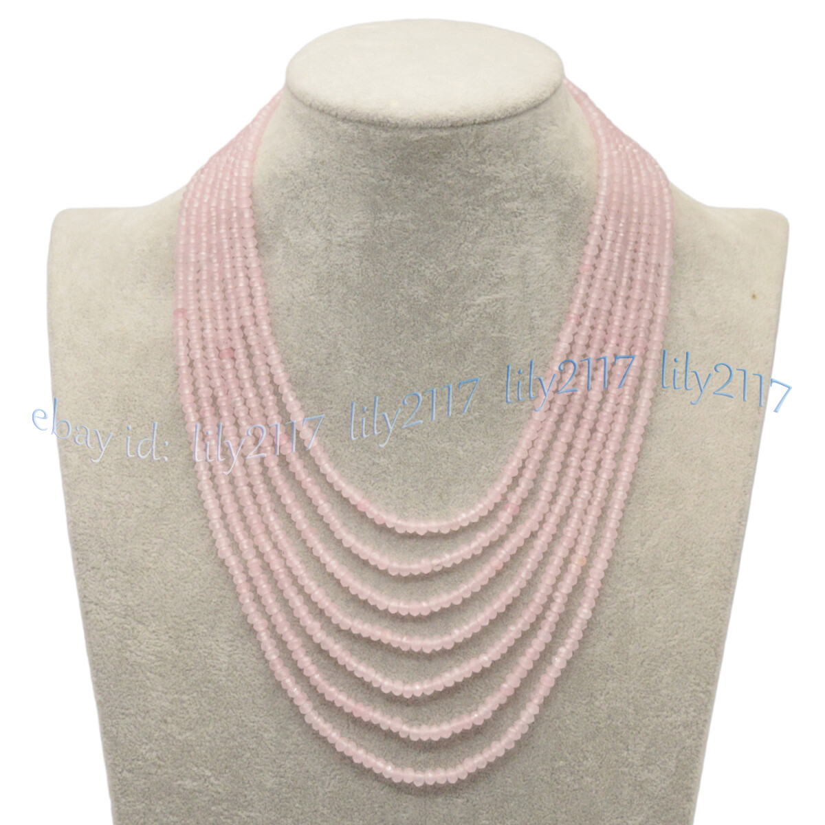 7 Rows Faceted 2x4mm Multicolor Jade Gemstone Rondelle Beads Necklaces 17-23”