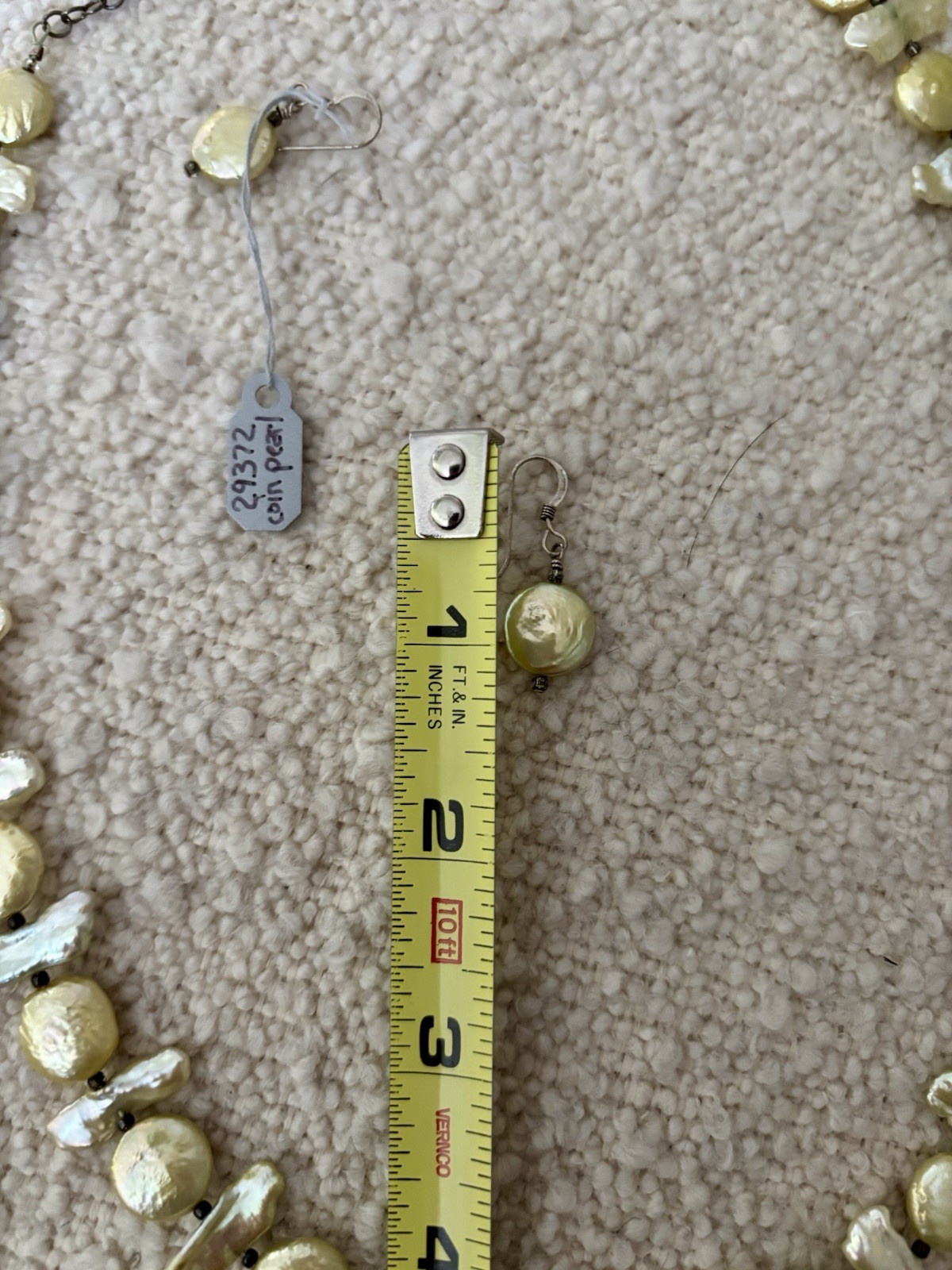 STICK COIN PEARL NECKLACE (19 – 21″) & EARRINGS GOLD SILVER COLOR