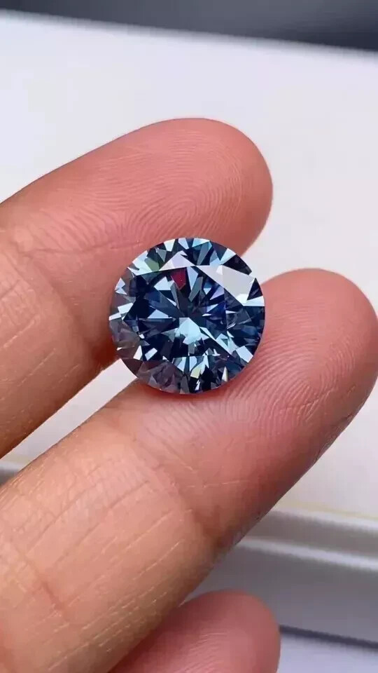 Royal Blue Diamond Round Cut VVS1 D Grade Excellent CERTIFIED 3.00 Cts Gemstone