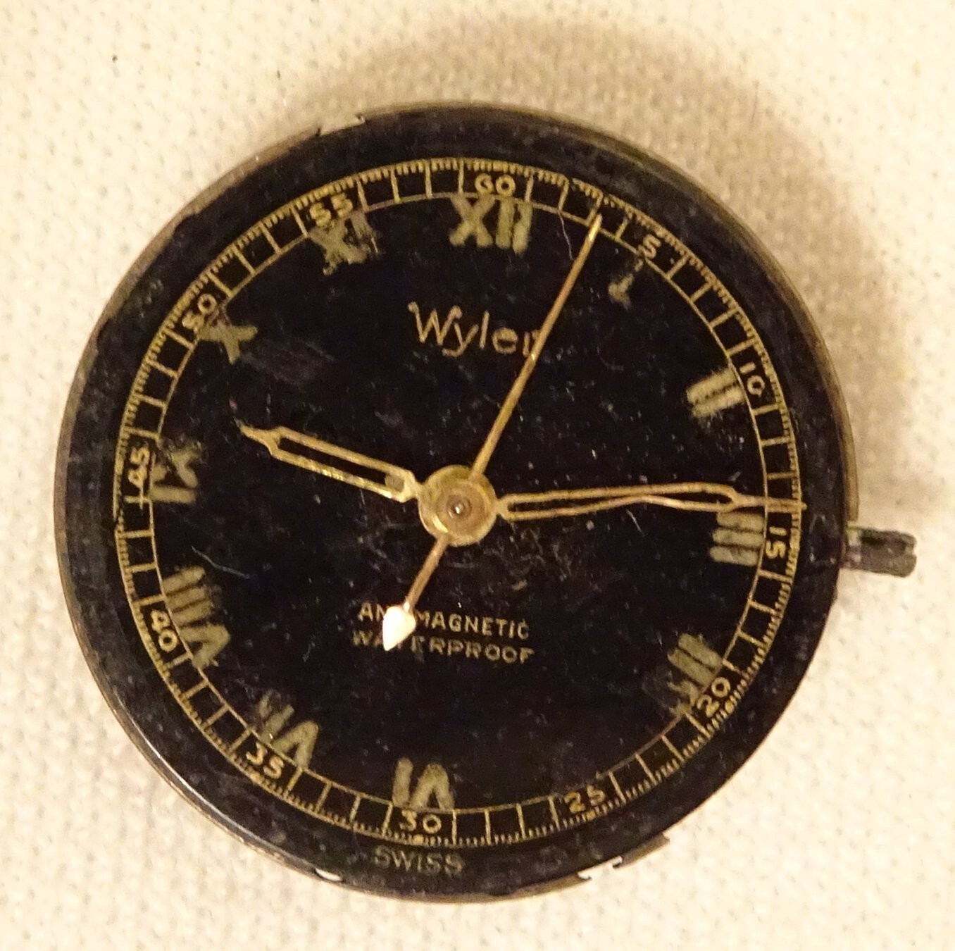 Wyler Wristwatch Movement 7J Antique Men’s Swiss Parts or Repair