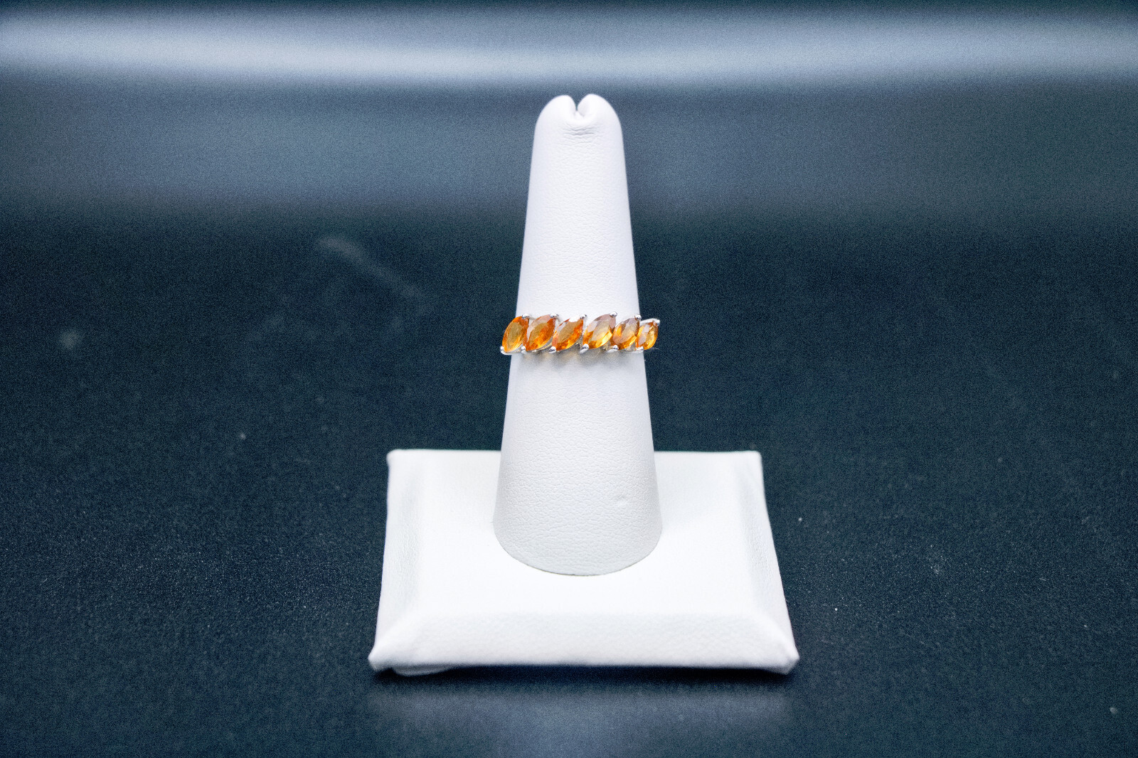 Ceylon Hessonite Garnet 1.90 ctw Ring in Rhodium Over Sterling Silver – Size 9