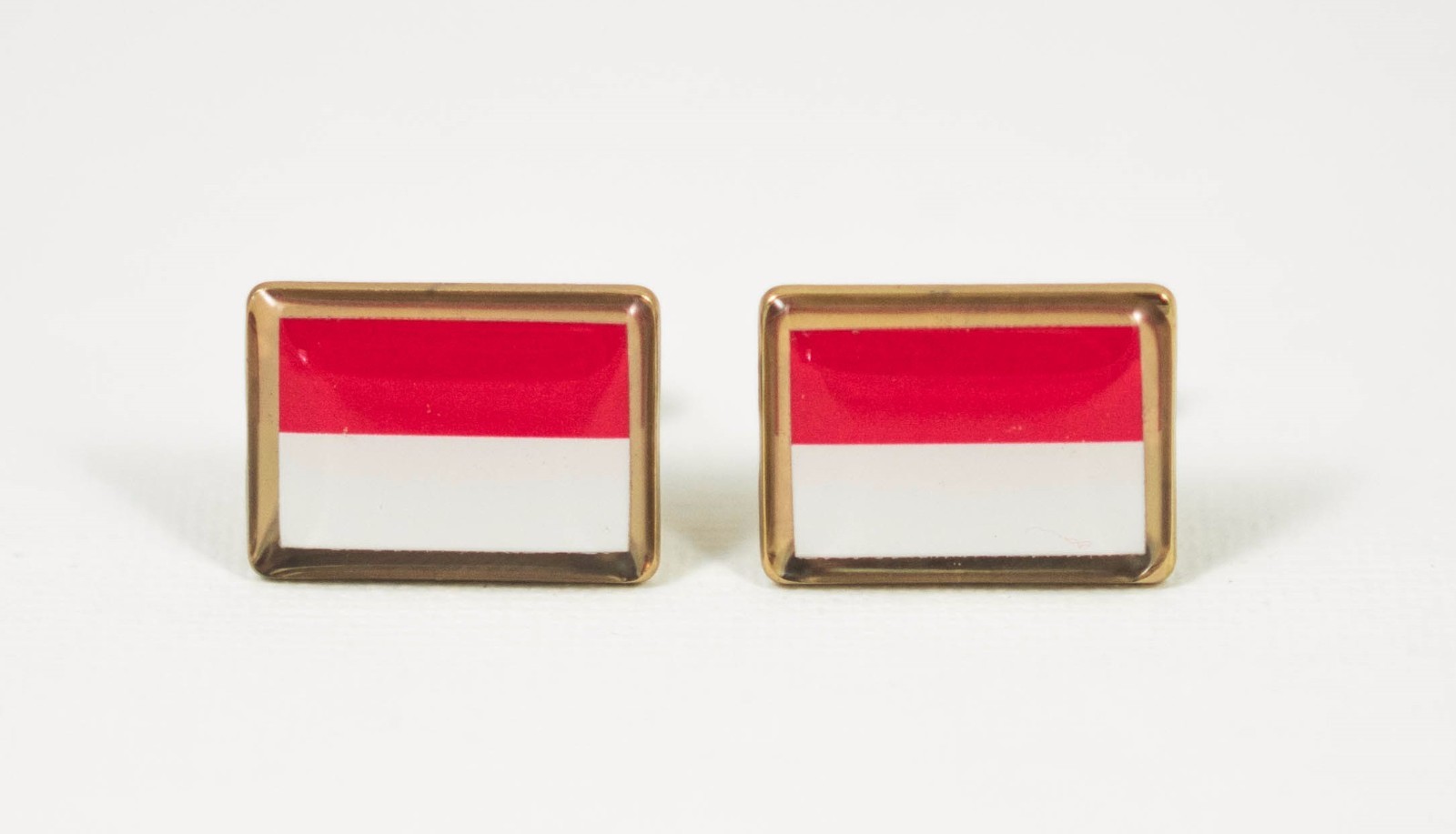 Indonesia Flag Cufflinks–Indonesian East Asian Borneo Southeast Asia Jakarta
