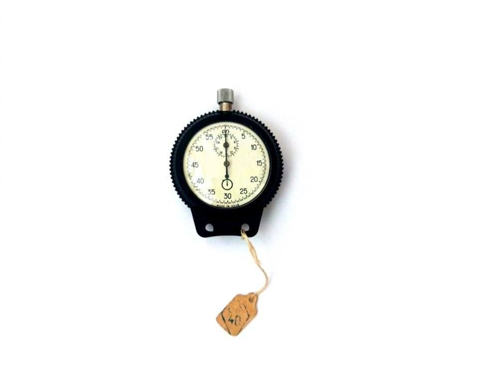 Soviet AGAT Stop Watch 16 jewels Chronometer 2 dials 30-min / 60-sec Black NOS