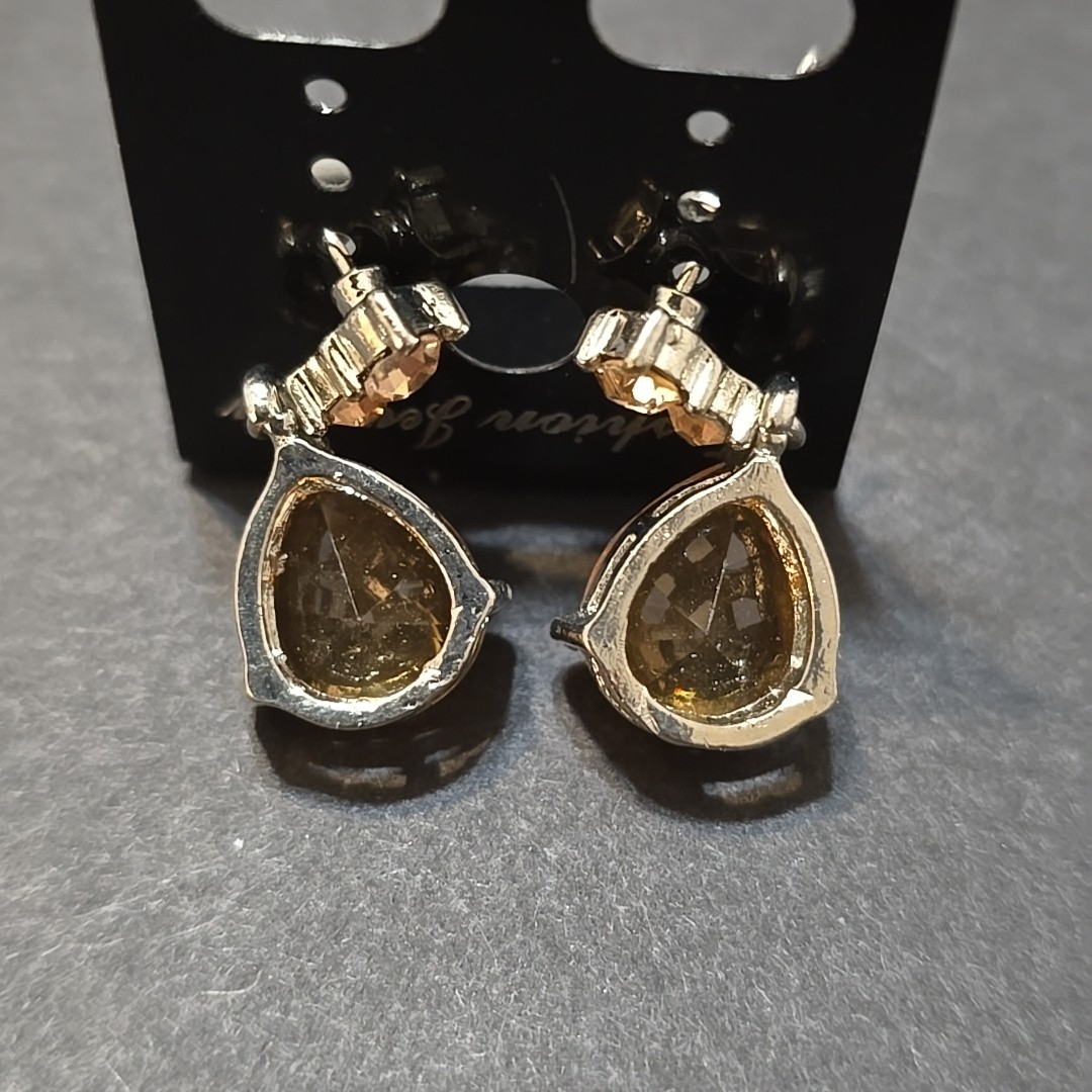 citrine dangle Faux earrings vintage