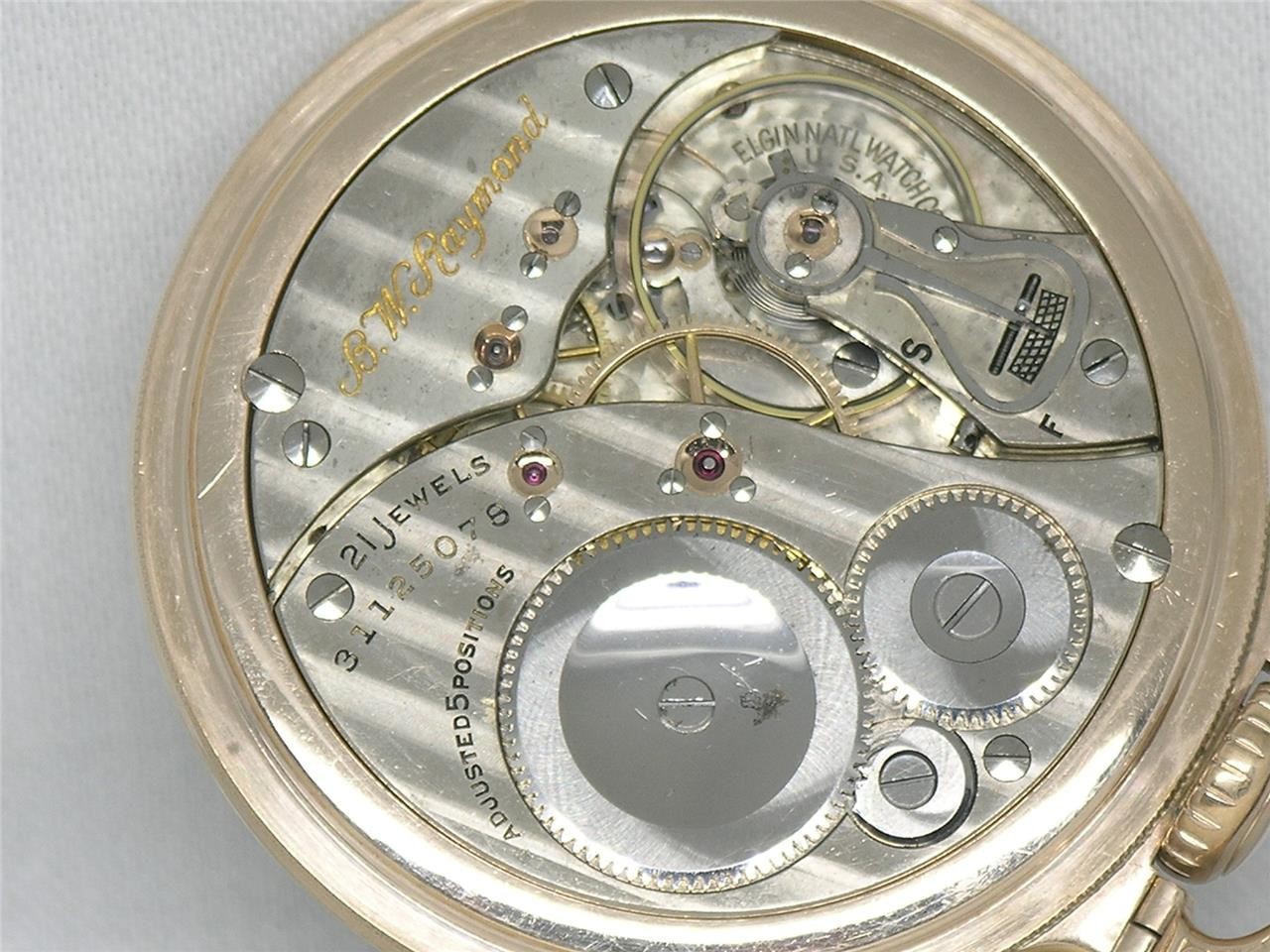 ELGIN 16S 21 JEWEL BW RAYMOND 10K GF SIGNED GRADE 478 RAILROAD WATCH, RUNNING!