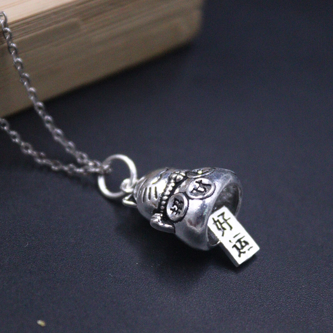 925 Sterling Silver Pendant DIY Make Bracelet Can Make Sound Luck Cat Bell Charm