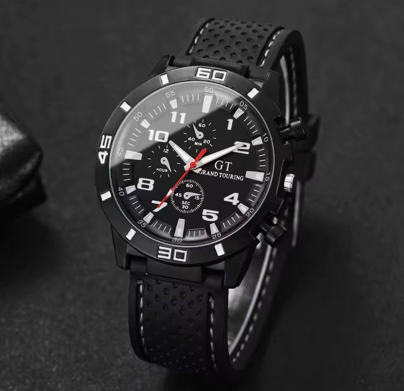 GT Grand Touring Men’s Quartz Chronograph Analog Watch Black Dial 44-47.9mm 3ATM