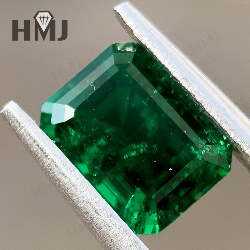 Certified Zambian Emerald Pear Cut Round Cushion Lab Grown Loose Emerald Jewelry