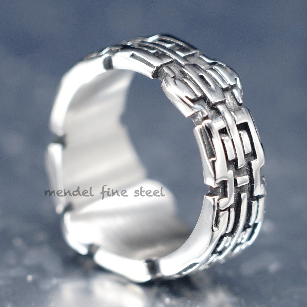 MENDEL Mens Stainless Steel Amethyst Ring For Men Size 7 8 9 10 11 12 13 14 15