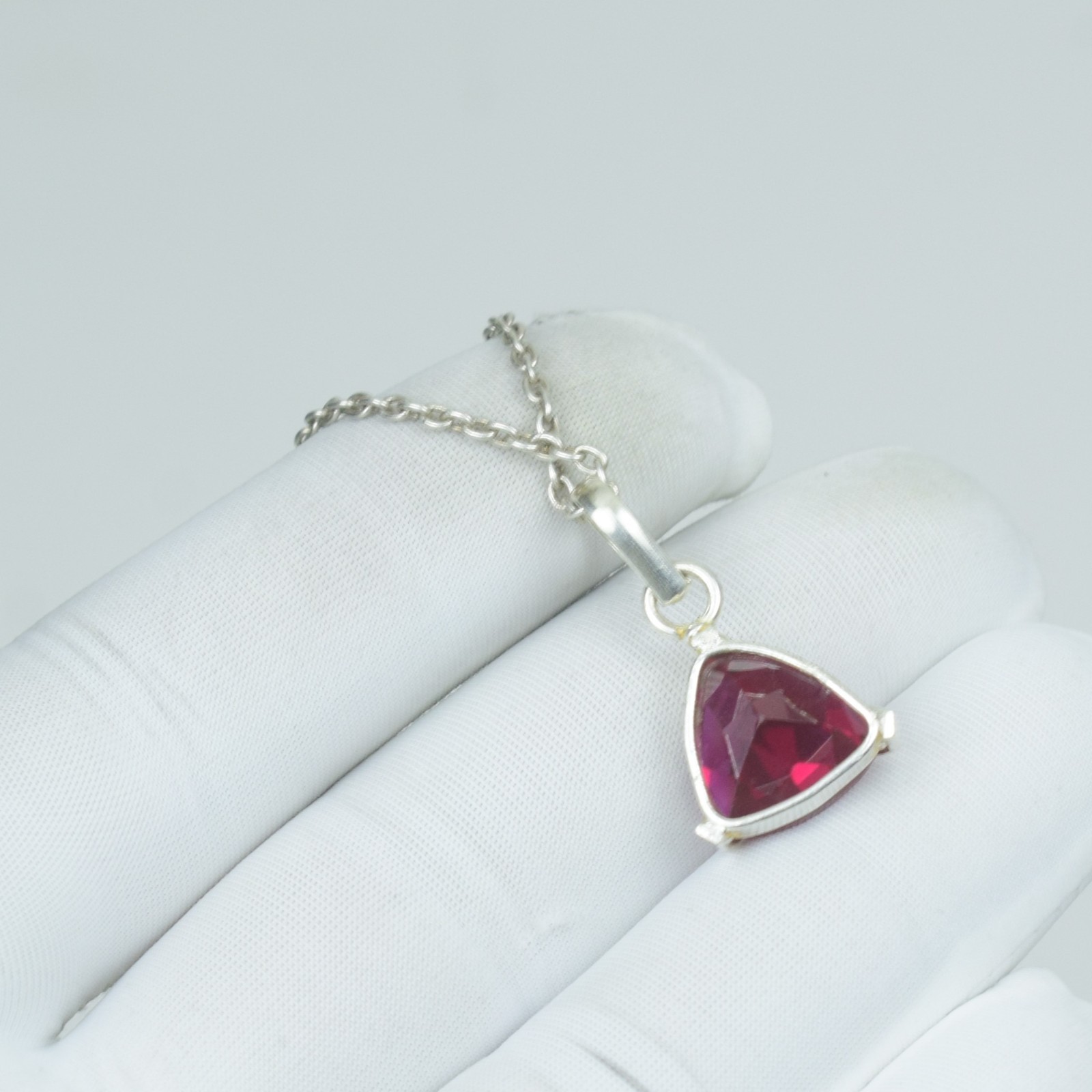 Garnet Red Sterling Silver January Gift For Ladies Pendant, Garnet Necklace,