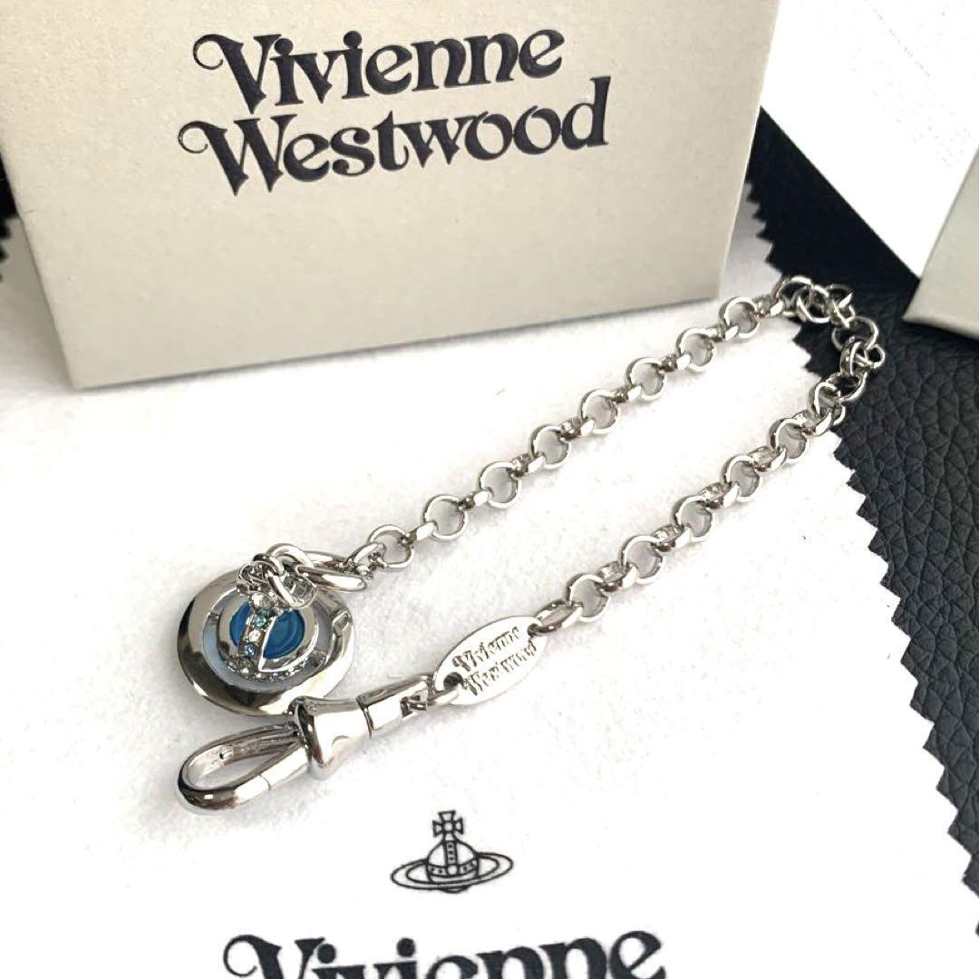 Vivienne Westwood Bracelet Orb 18cm Silver/Blue NO BOX [EJ0172