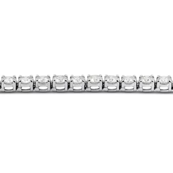 Tennis Bracelet Classic Solid 14K Gold 4.50 Carat Round Lab-Grown Diamond D VVS1