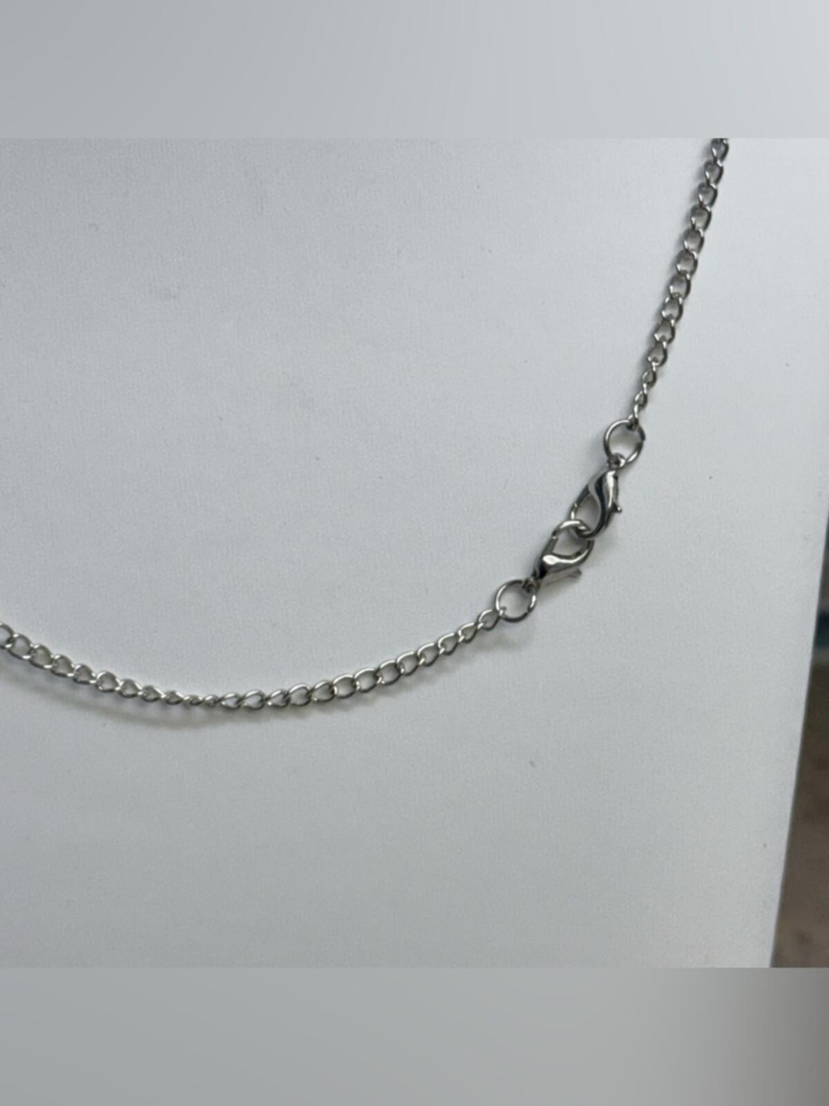 Silver and black y-style tassel necklace