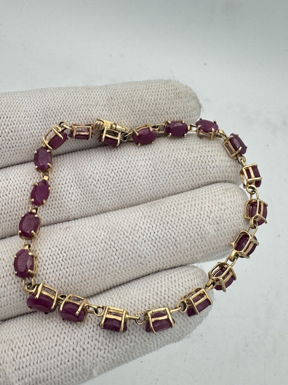 Over 100 Years Old Antique 10k Gold Ruby Bracelet Tennis