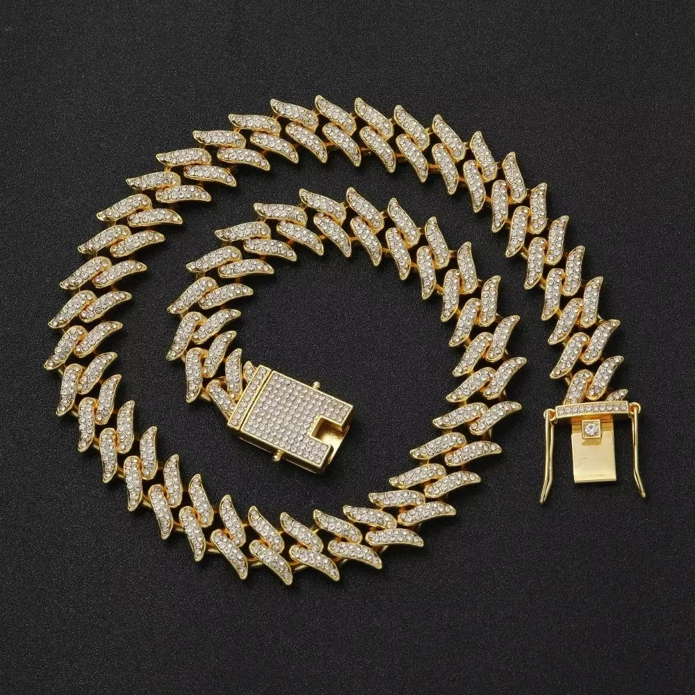 Diamond Cuban Bracelet Necklace Ice Crystal Full Diamond Hip Hop Jewelry Access
