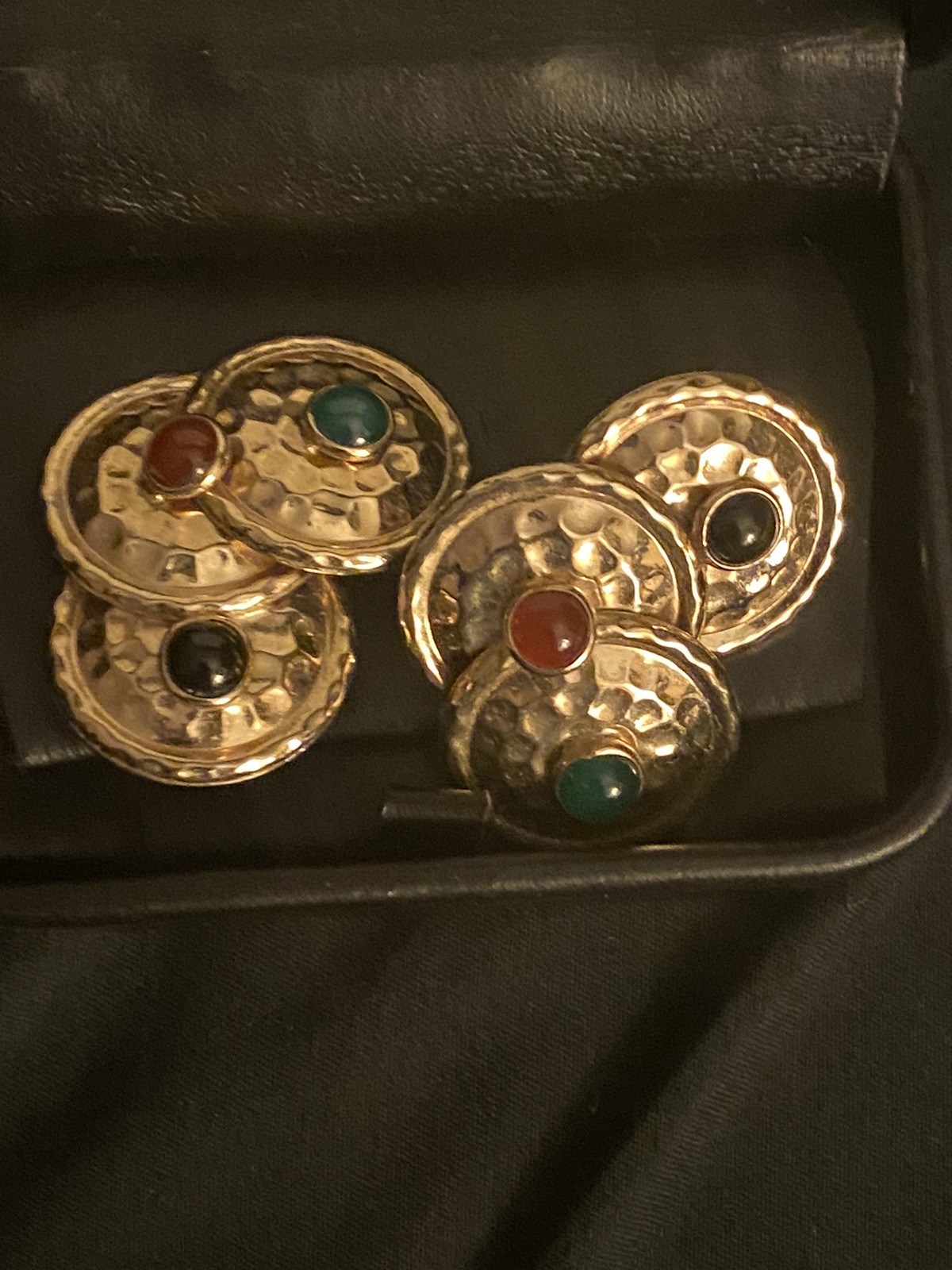 Byzantine vintage golden earrings with a cool organic texture to each circle