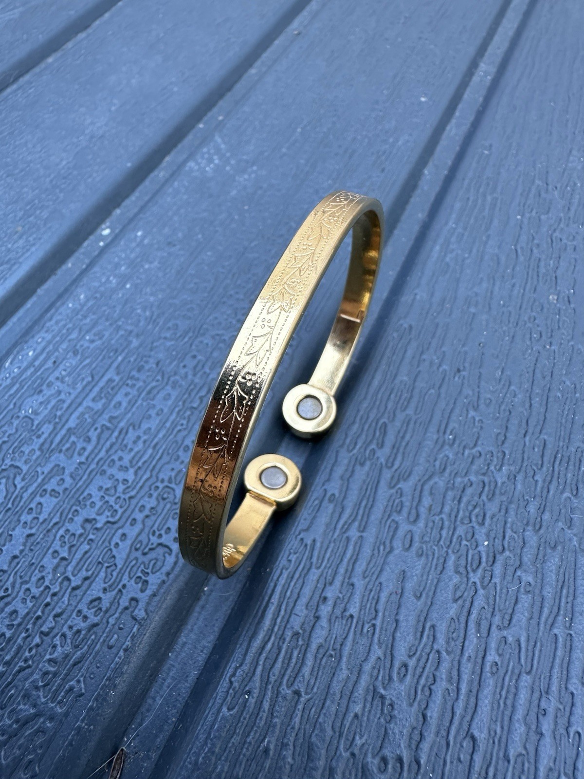 24KGP 24 Karat Gold PLATE Yellow Gold Jewelry Bracelet Bangle Etched