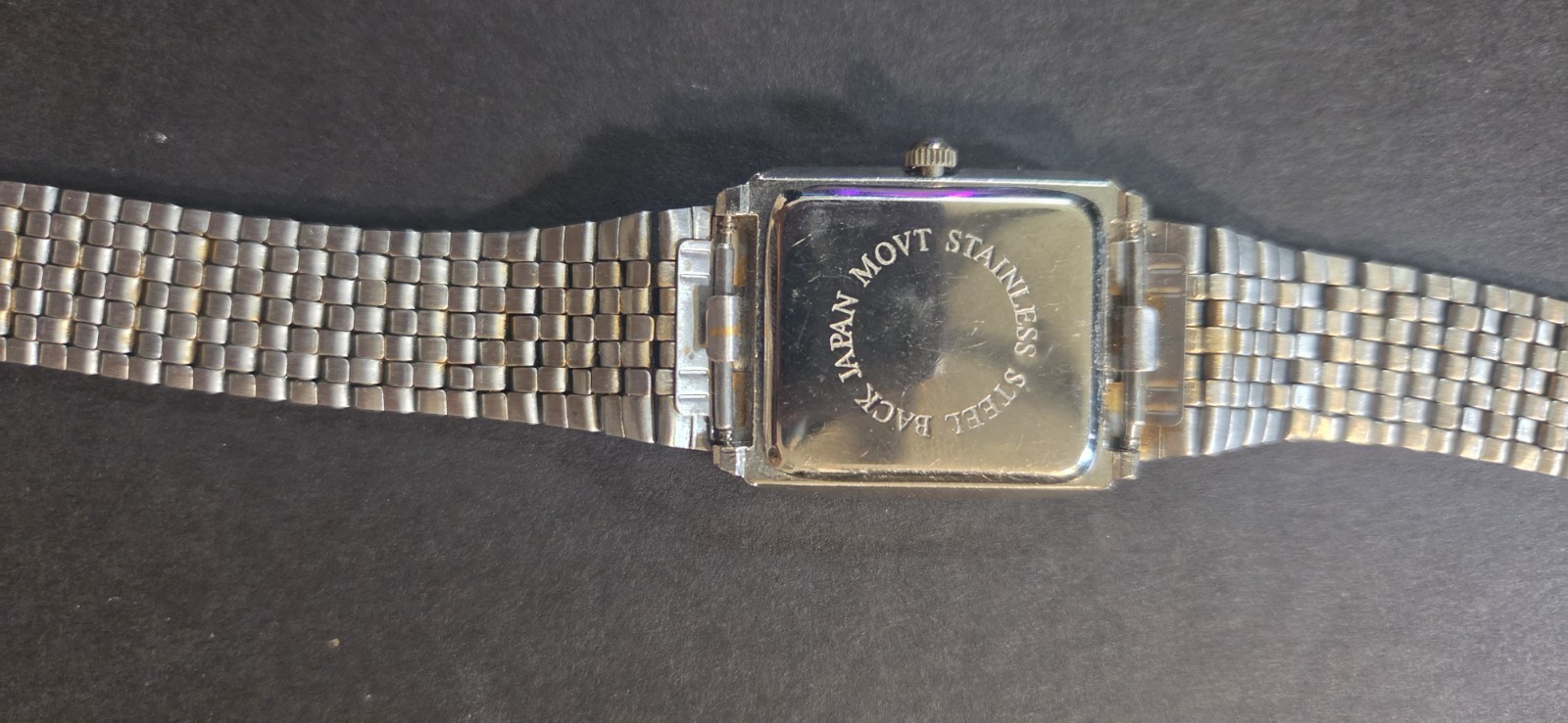 Geneva Quartz Rectangle Analogue Wristwatch 24-27.9mm Two-Tone Bracelet Runs Wel