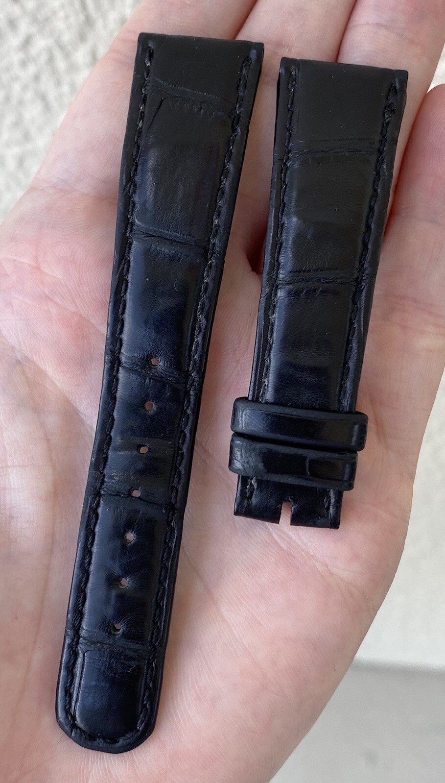 A. Lange Sohne 20mm x 16mm Black Alligator Watch Strap Band Authentic OEM