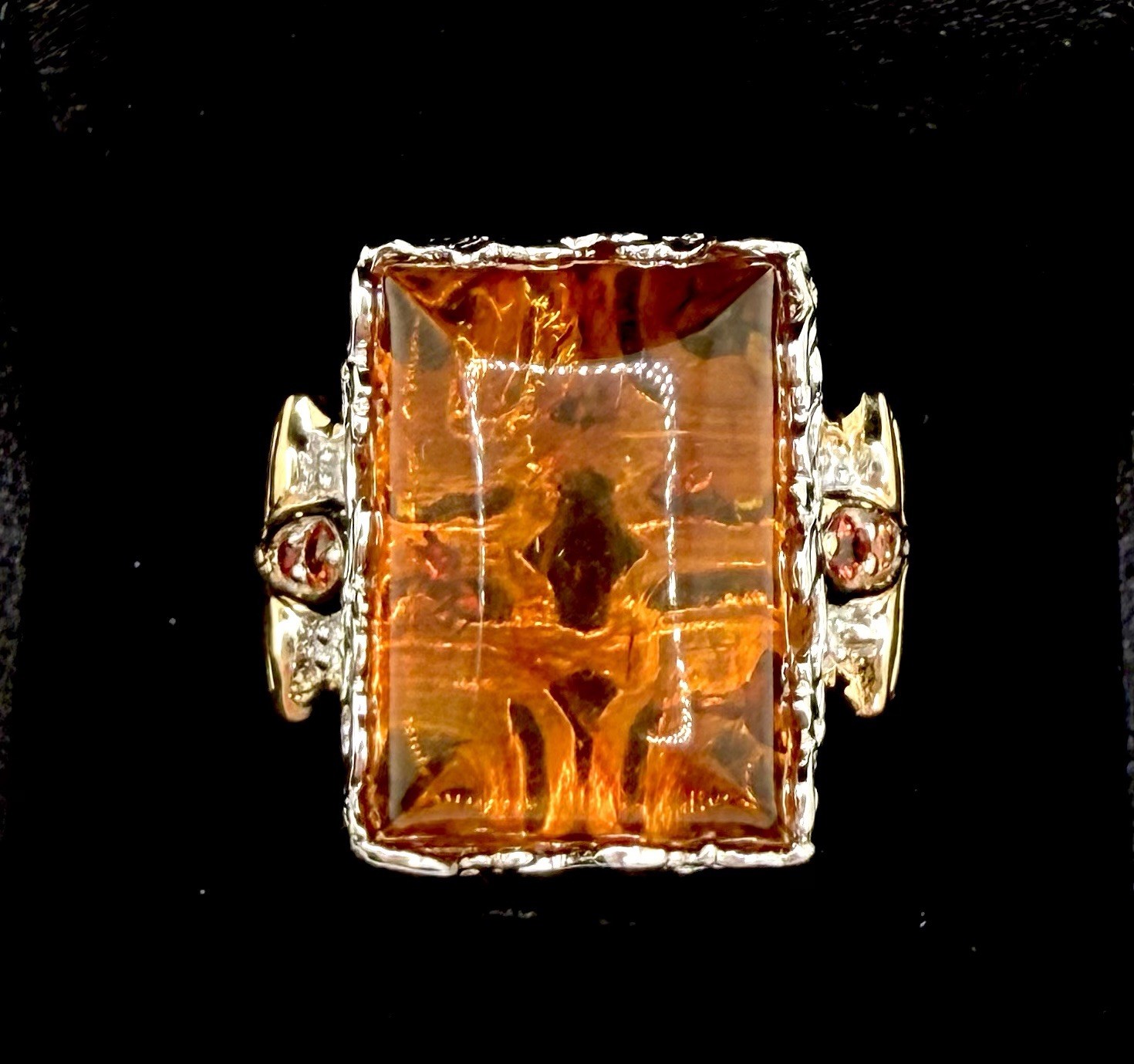 Michael Valitutti Gems En Vogue Sterling Silver Ring Amber Garnet Sz 7
