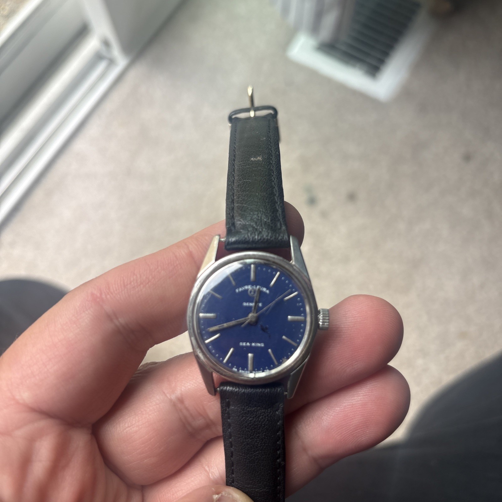 Favre Leuba Geneve Sea King Watch Swiss Water Proof Hand Winding Mens Vintage