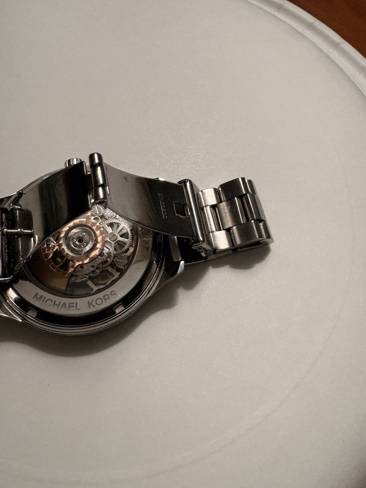 Michael Kors Men’s Automatic Skeleton Watch Silver Steel Tachymeter 40-43.9mm