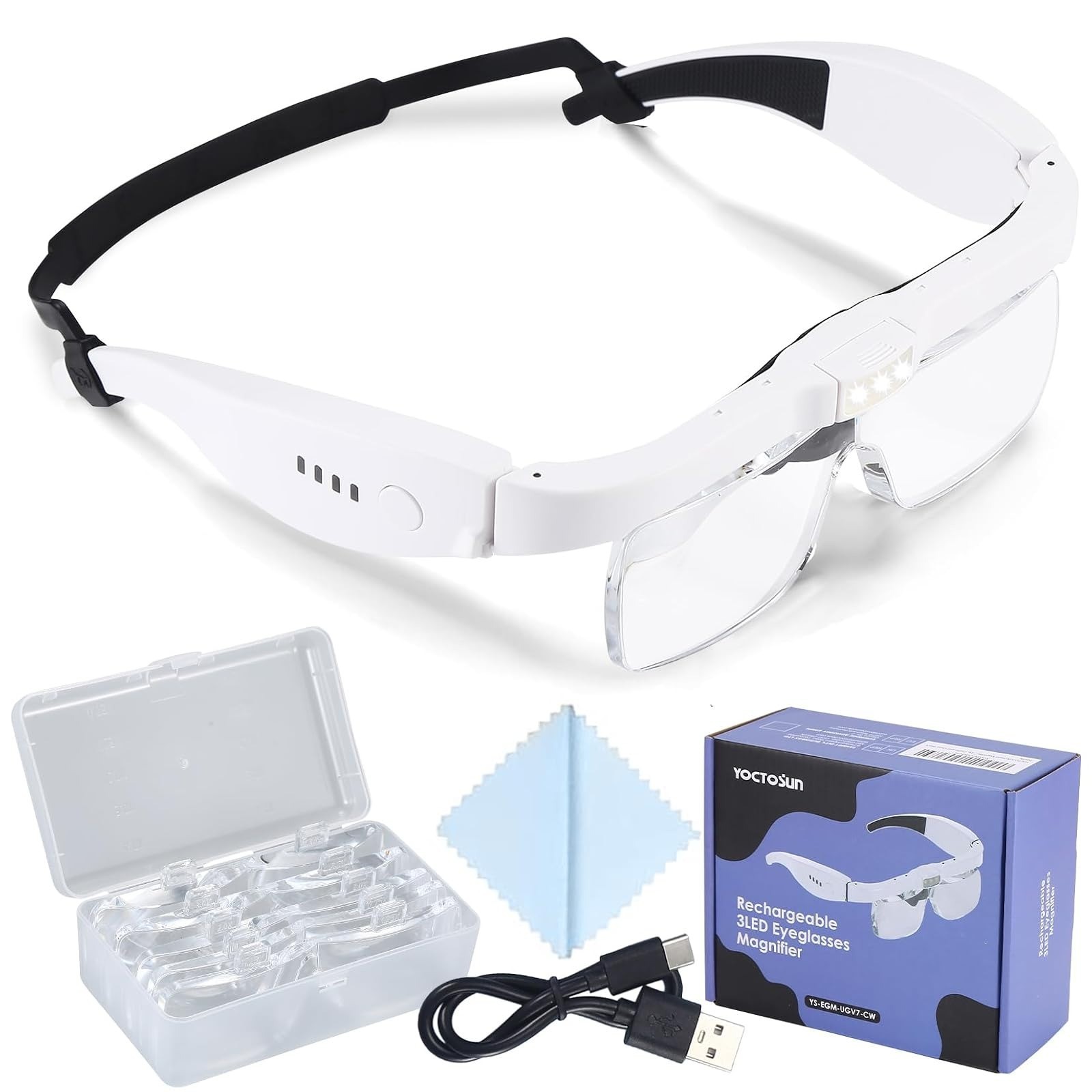 YOCTOSUN Magnifying Glass with Light, 0.75X-4.0X Magnifying Glasses, Rechargeabl
